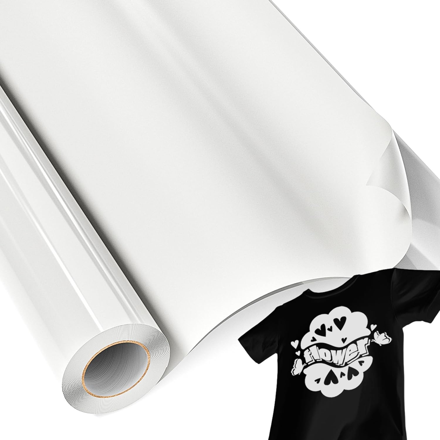 JAVIGA HTV Heat Transfer Vinyl, Special White Iron On Vinyl for T-Shirts, Innova...