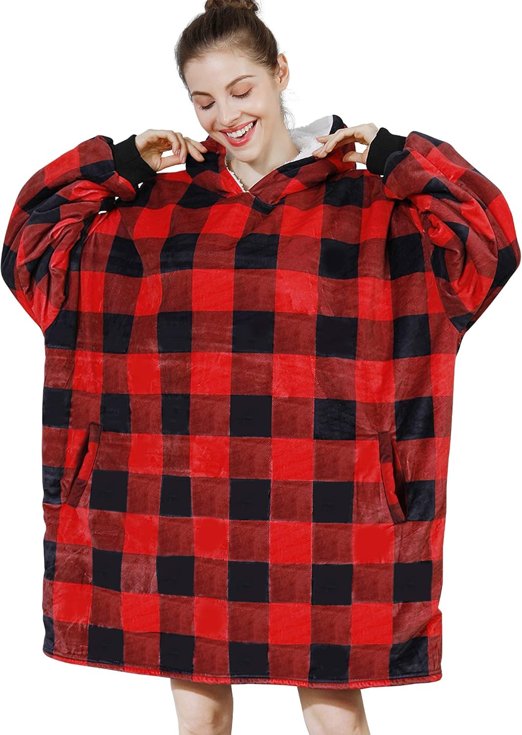 AmyHomie Blanket Sweatshirt, Special Oversized Sherpa Hooded Blanket Hoodie, Inn...