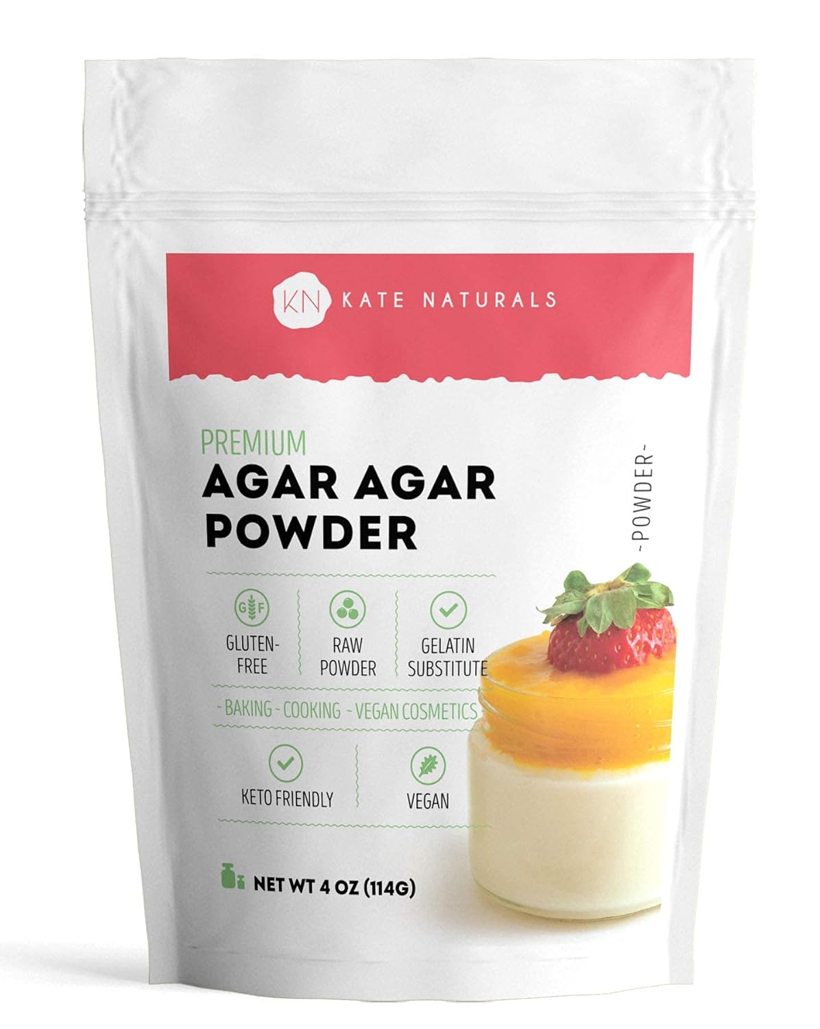 Kate Naturals Agar Agar Powder for Cooking & Petri Dishes. Vegan Gelatin Powder...
