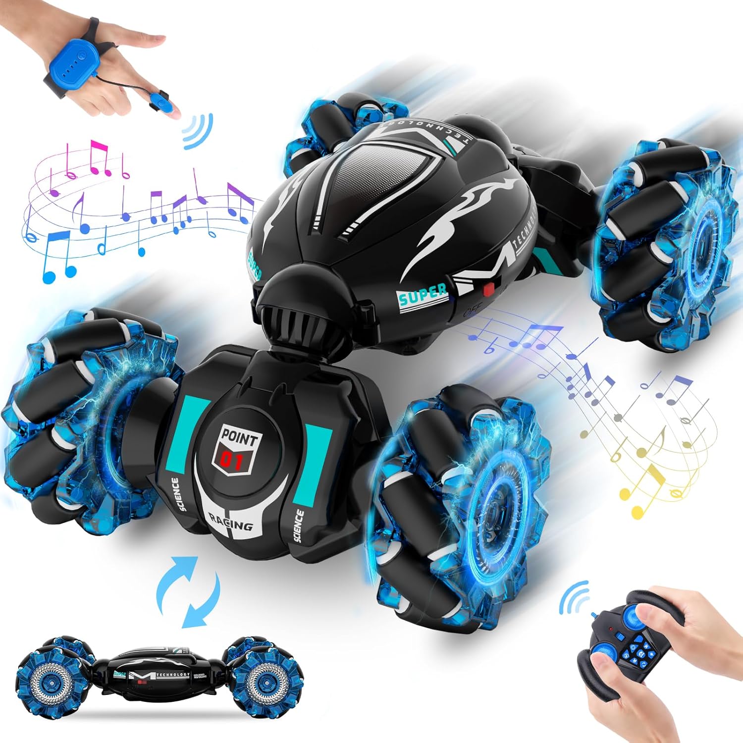 RC Cars, Gesture Sensing Stunt Car Toys for Boys Girls 6-12 Year Old, 2.4Ghz 4WD...