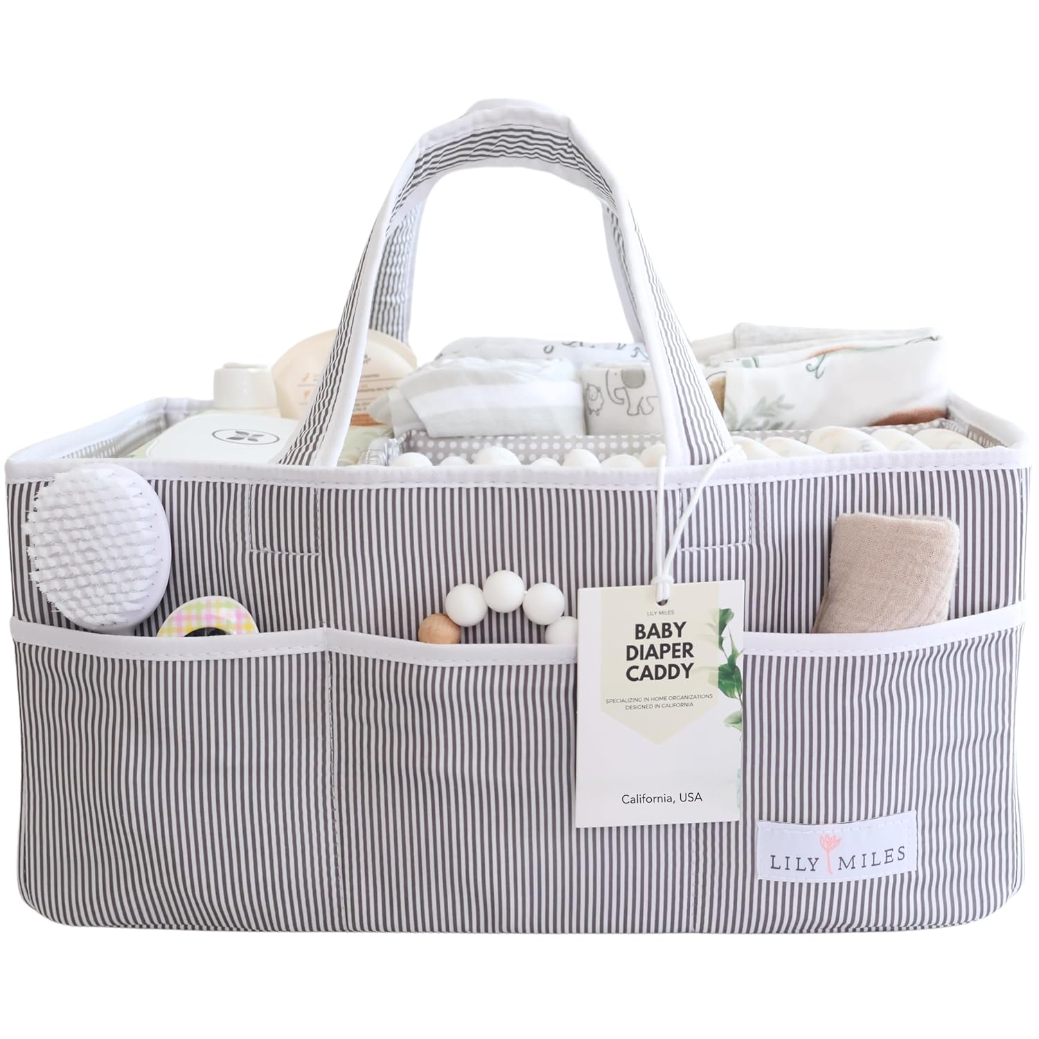 Lily Miles Baby Diaper Caddy Organizer, Special Baby Shower Basket for Newborn B...