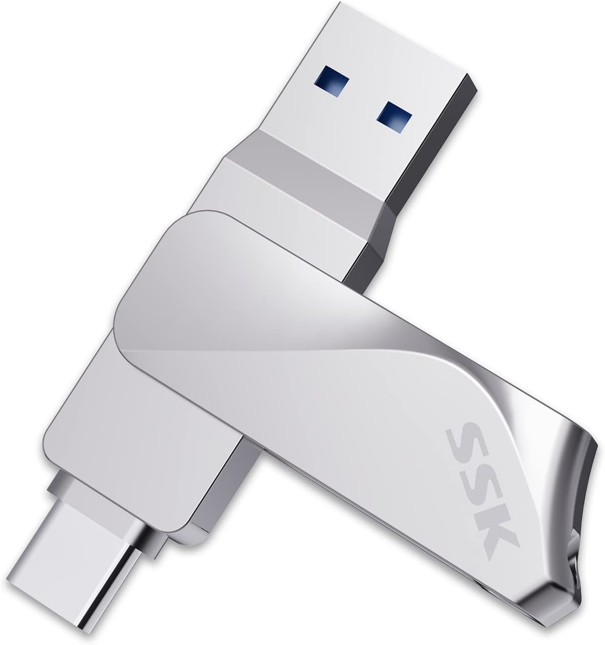 SSK USB 3.2 Memory Sticks 128GB Type C Dual OTG Metal Flash Drives Waterproof Pe...