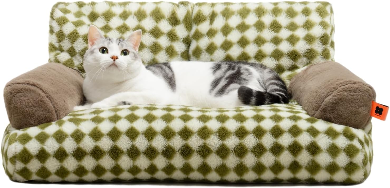 MEWOOFUN Pet Couch Bed, Washable Cat Beds for Medium Small Dogs & Cats up to 25...