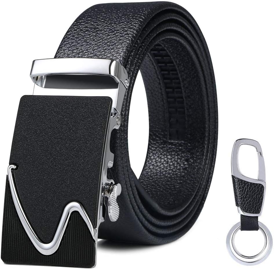 flintronic Men’s Leather Belt, Special Automatic Buckle Belt, High-Quality Leath...