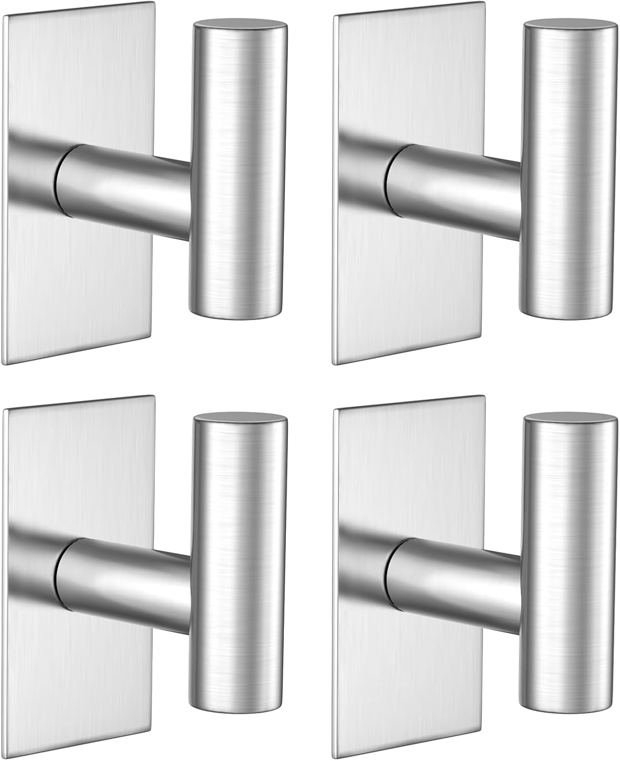VAEHOLD 4PACK Adhesive Hooks, Heavy Duty Wall Towel Hooks Stainless Steel Door H...