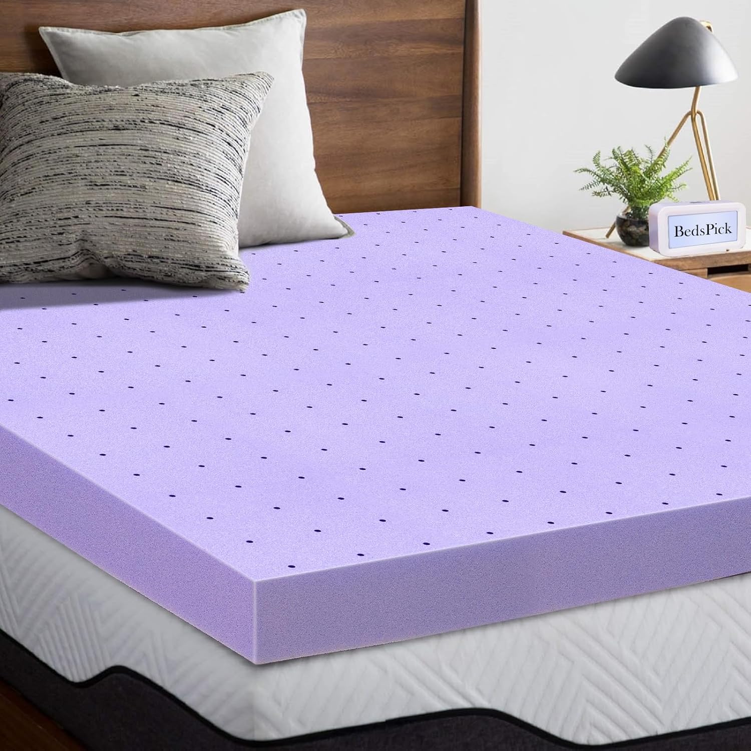 BedsPick Mattress Topper Twin XL Memory Foam, 3 Inch Gel Mattresses Pad Extra Lo...
