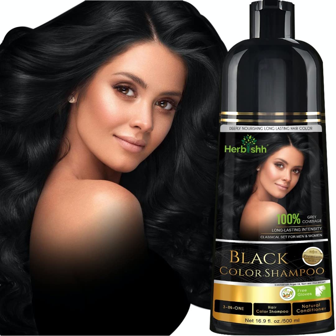 Herbishh Hair Color Shampoo for Gray Hair – Magic Hair Dye Shampoo – Colors Hair...