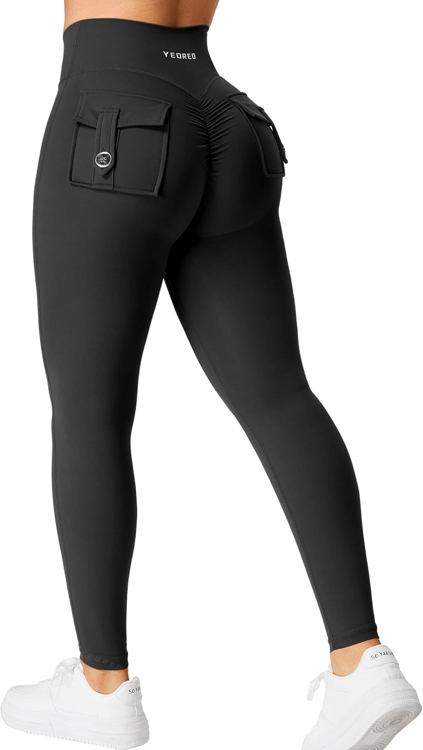 YEOREO Leggings with Pockets for Women Charm Leggings Workout Leggings for Women...