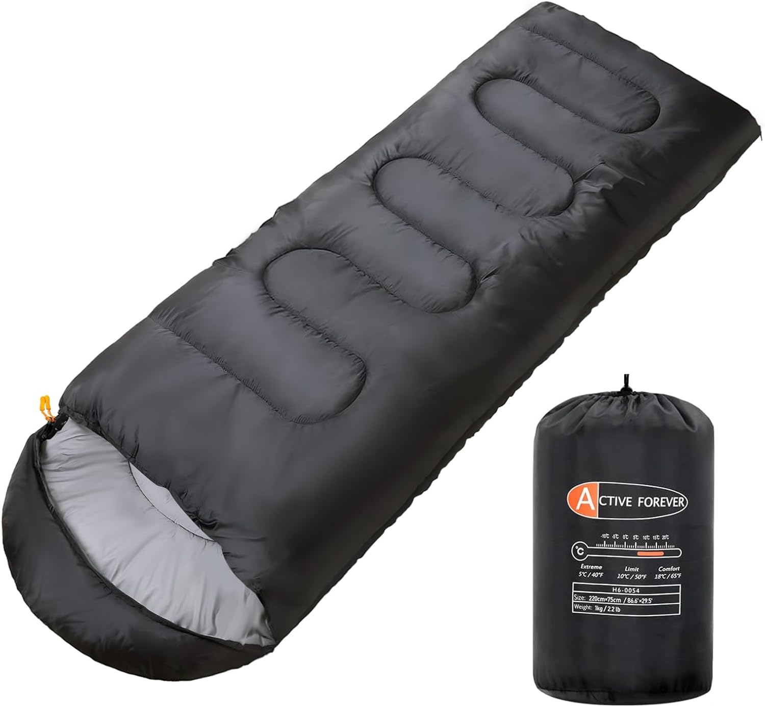 ACTIVE FOREVER Rectangular Sleeping Bag 3 Seasons - Lightweight Camping Sleeping...