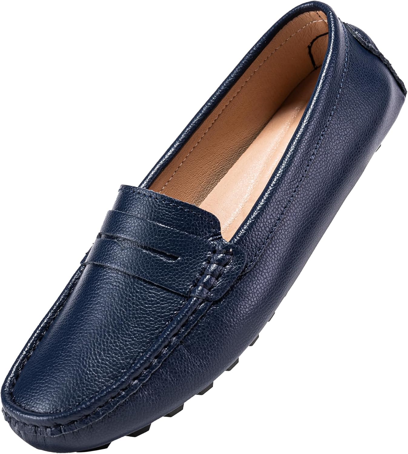 BEAUSEEN Women's Genuine Leather Penny Loafers Classic Driving Moccasins Casual...
