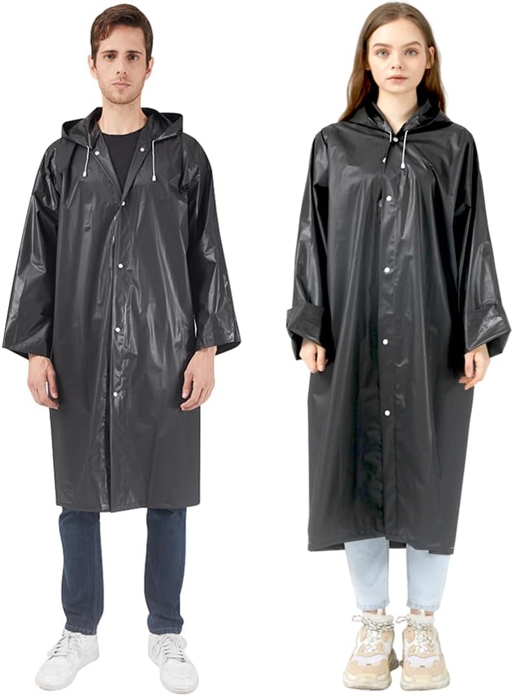 UPSEN Rain Ponchos, Special Reusable Raincoats for Women Men, Unique 2 Pack Emer...