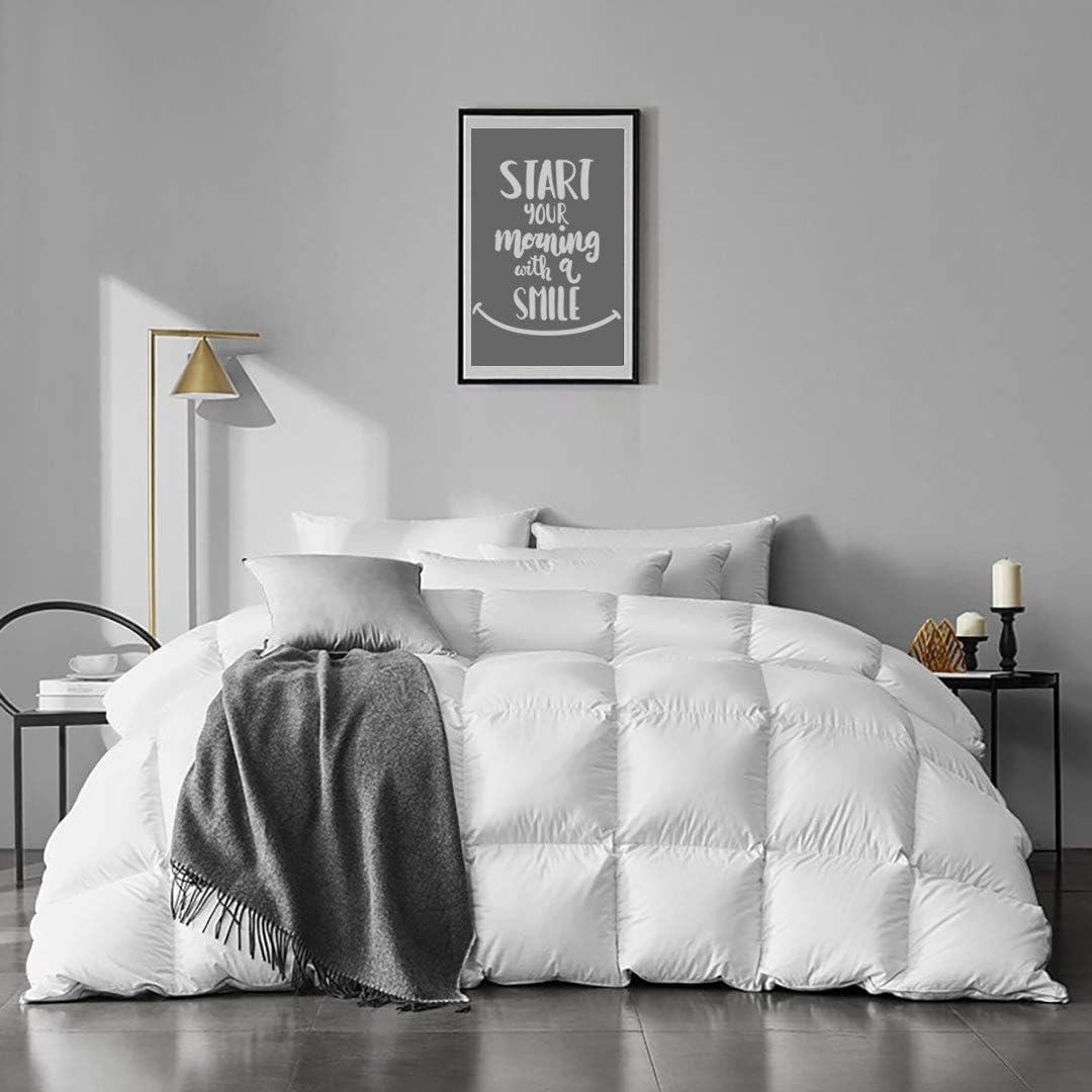 APSMILE Oversized King Goose Feather Down Comforter - Ultra Soft All Seasons 100...