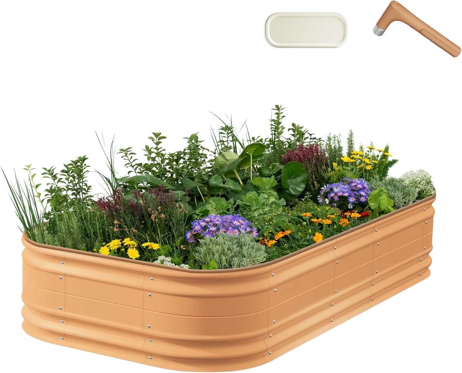 Vego garden 17" Tall 10 in 1 Novel Modular Raised Garden Bed Kit, Metal Planter...