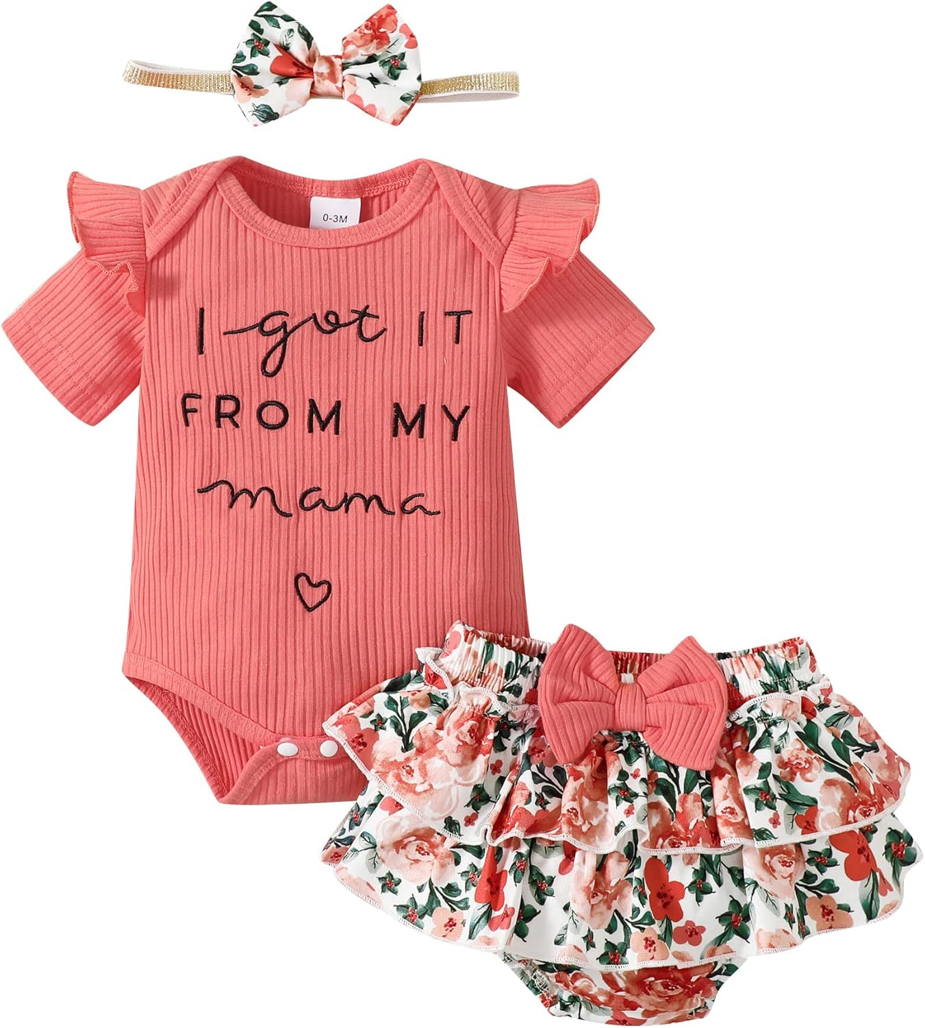 Mioglrie Newborn Infant Baby Girl Clothes, Special Romper Shorts Set for Floral...