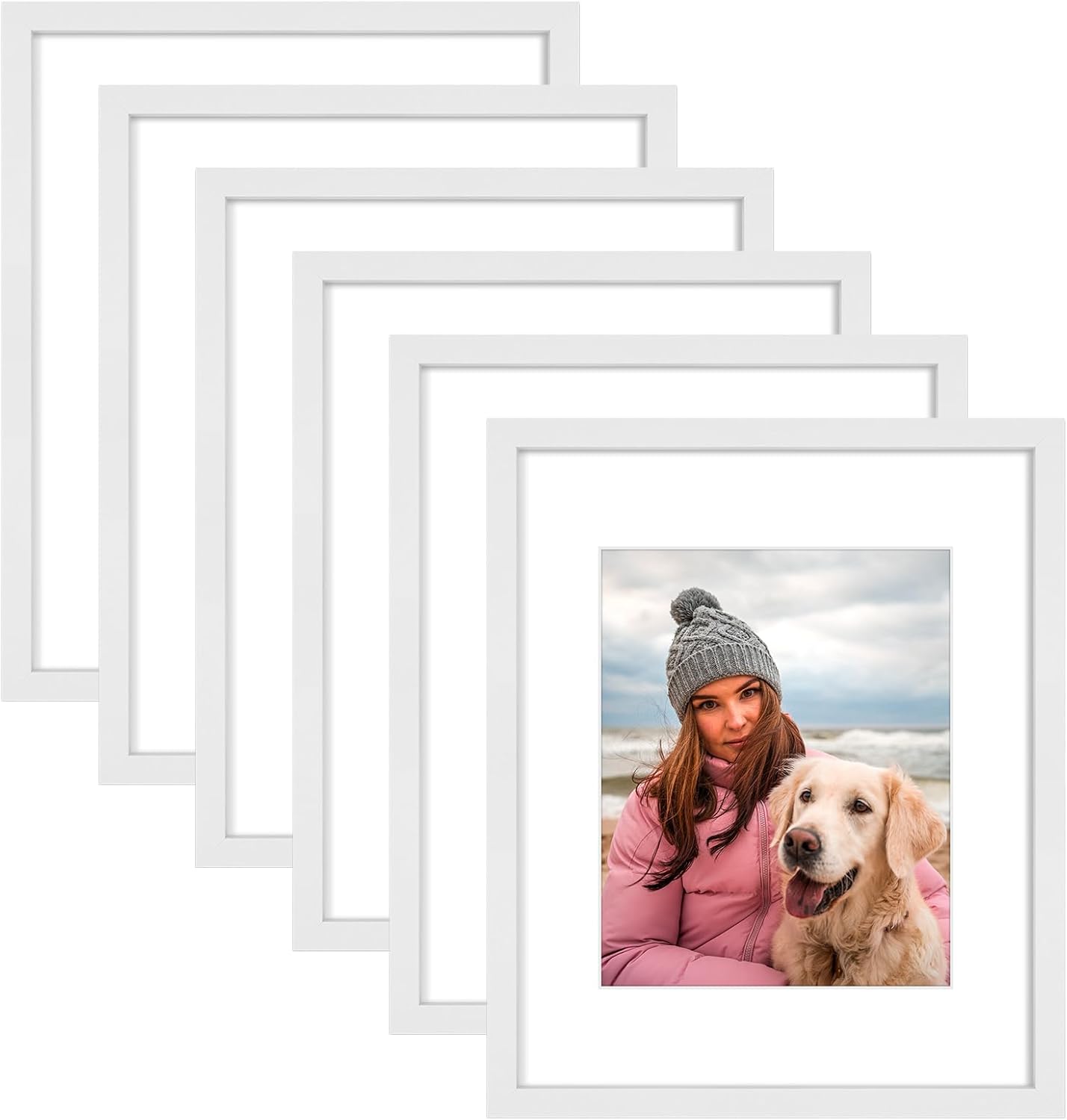 AUEAR 16x20 Picture Frames Set of 6, with Mat for 11x14 or 16x20 Without Mat, Co...