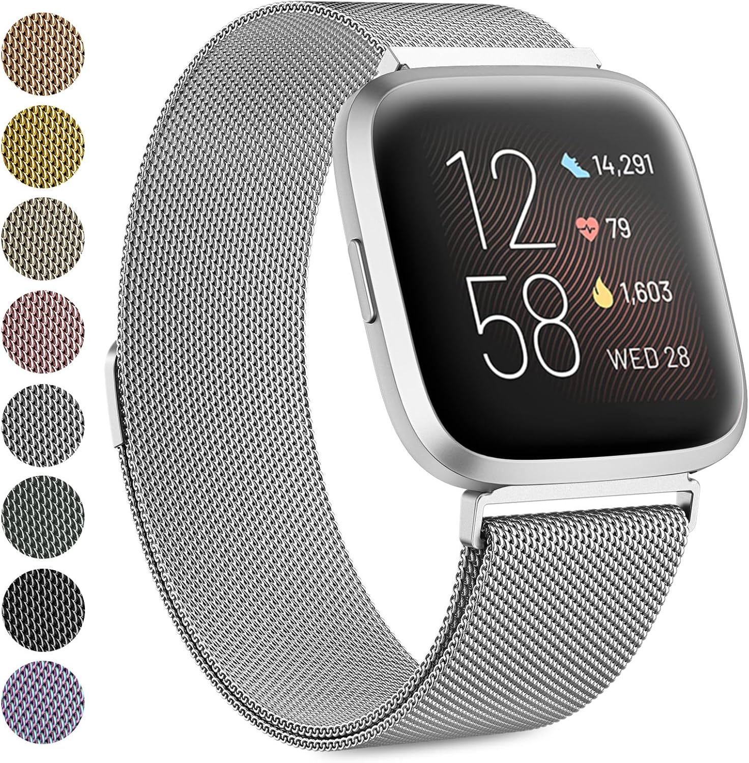 Strap compatible with Fitbit Versa Strap/Fitbit Versa 2 Straps for Women Men, Br...