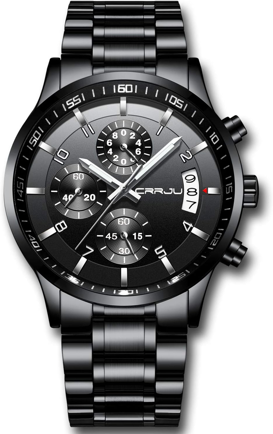 CRRJU Men's Fashion Watch, High-Quality Stainless Steel Watches, Unique Waterpro...