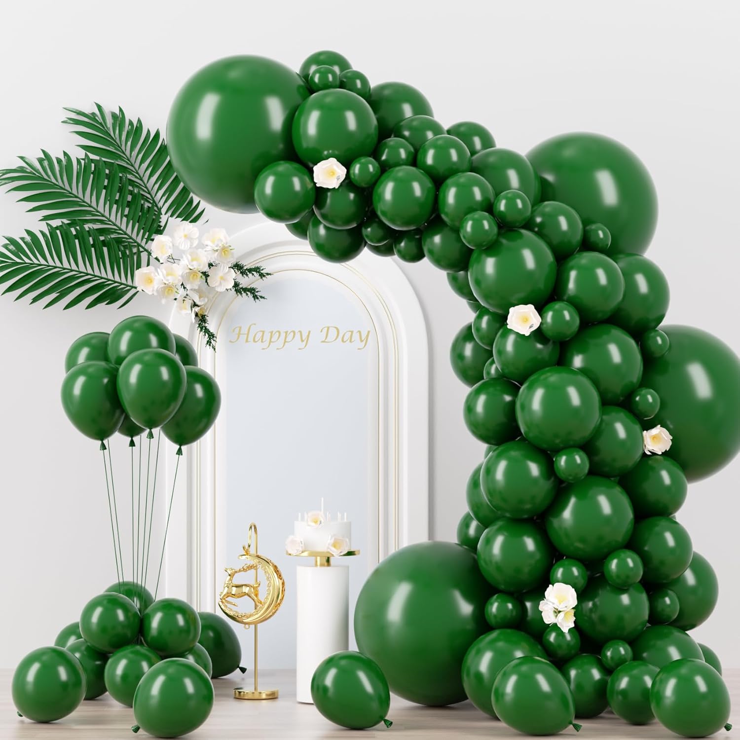 Hunter Green Balloons, Special Dark Green Balloons with Different Sizes, Unique...