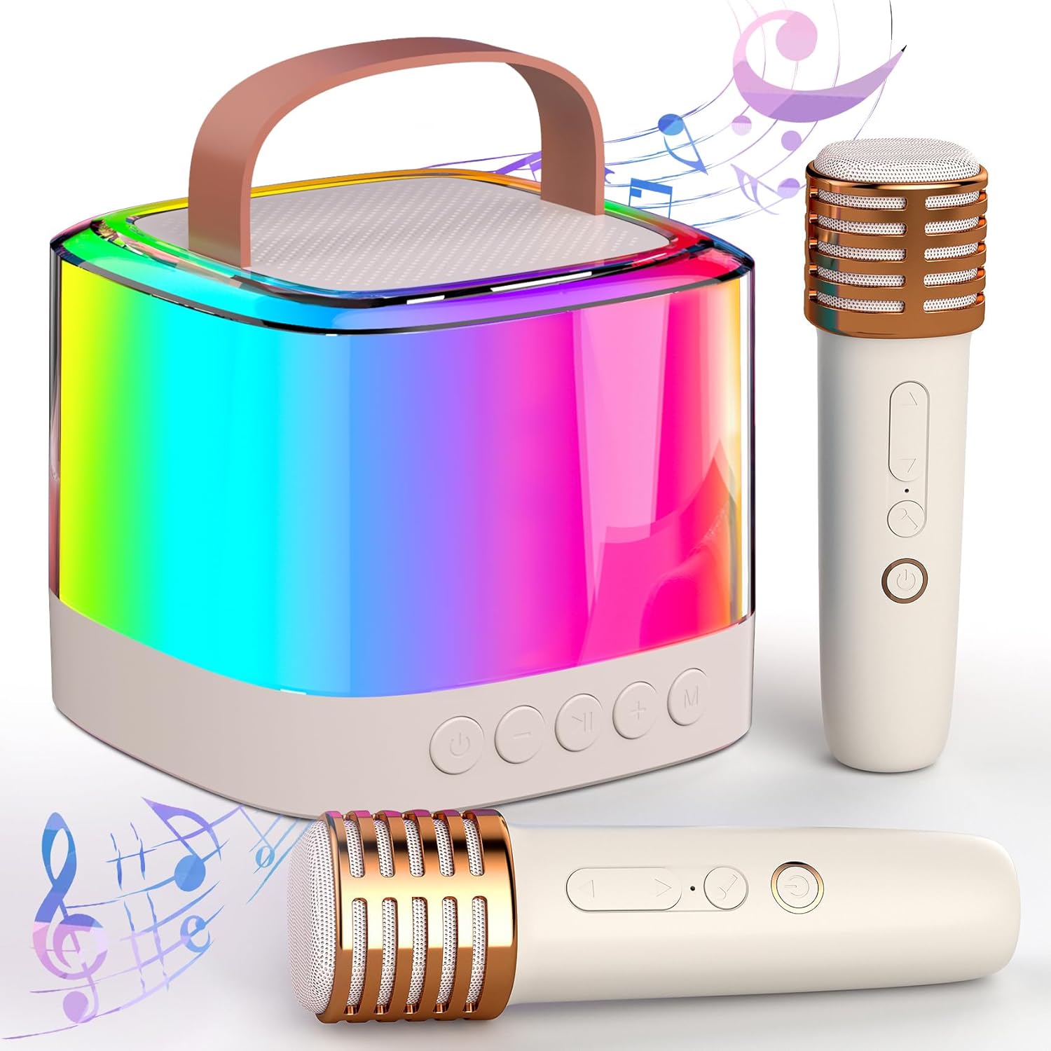 Mini Karaoke Machine for Kids Adults, Portable Bluetooth Karaoke Speaker with 2...
