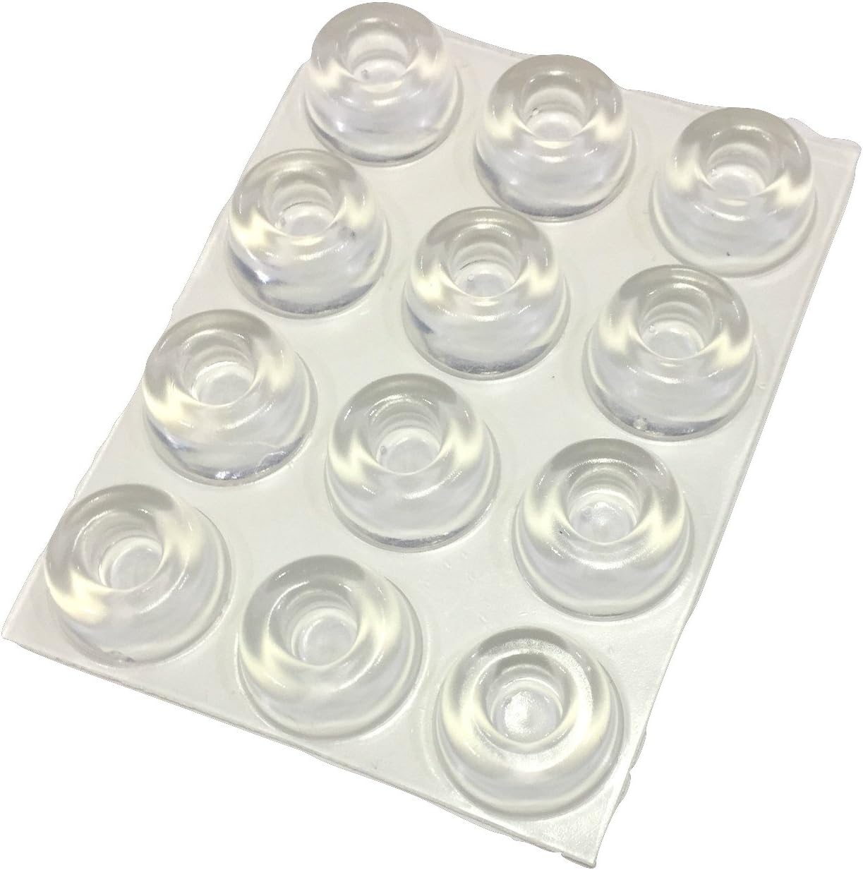 Small Clear Door Knob Bumpers, Special Set of 12 Self-Adhesive Door Stoppers, In...