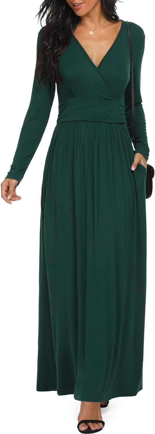 LILBETTER Women Long Sleeve Dress, Special Deep V Neck Loose Dress, Innovative L...