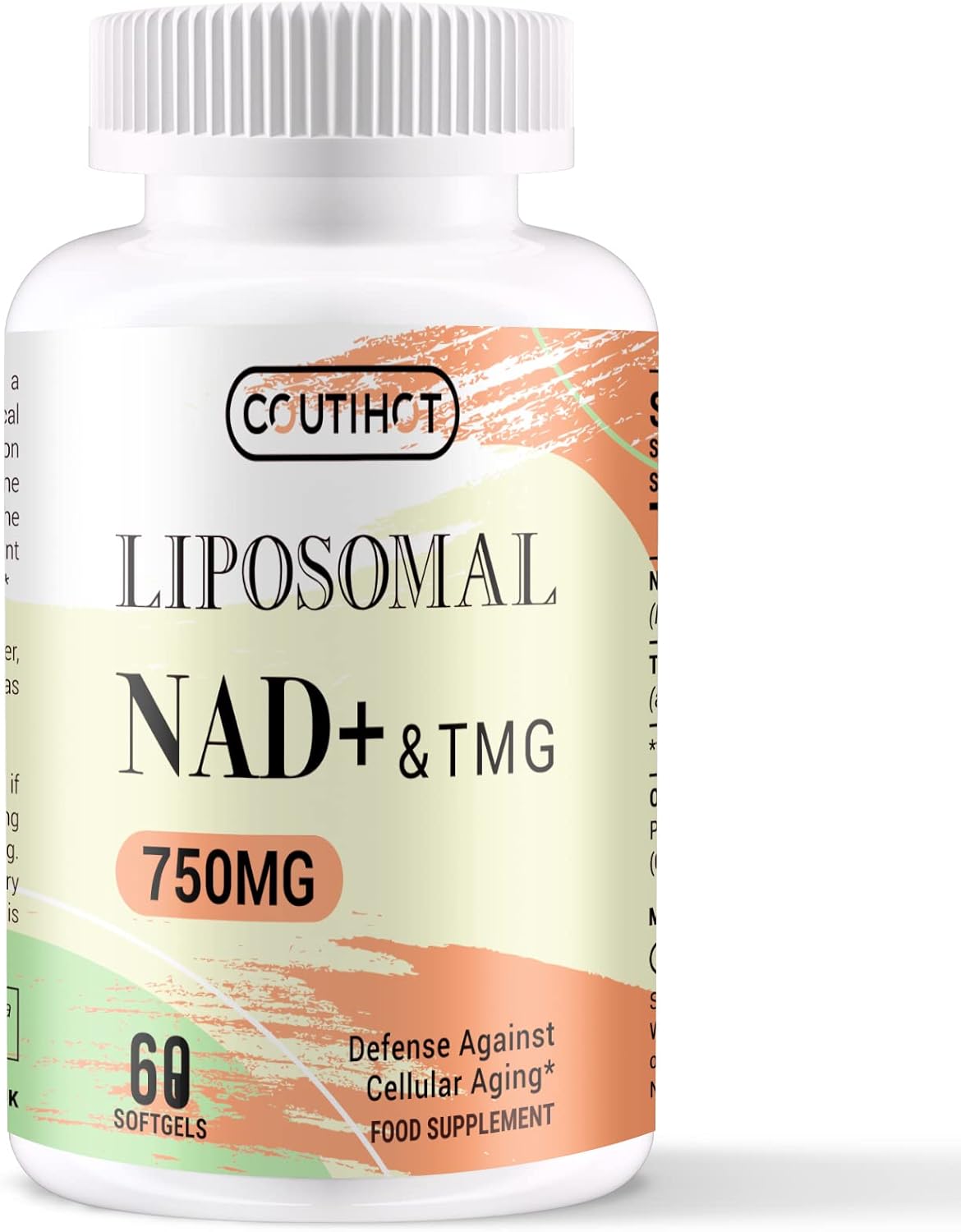 Liposomal NAD+ 500mg with TMG 250mg, Actual NAD+ Supplement (Not a Precursor), S...