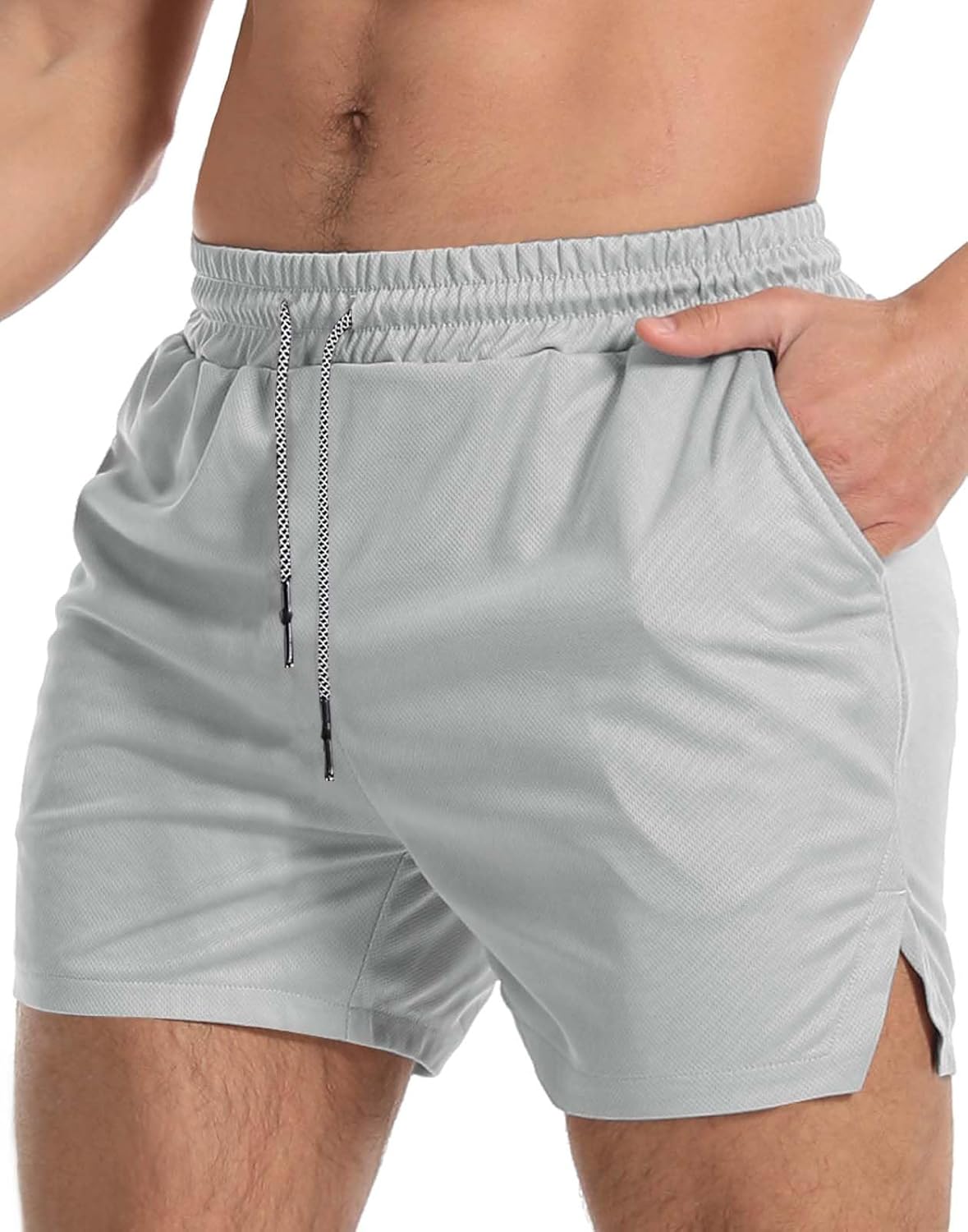 Aolesy Men's Gym Workout Shorts 5" Lightweight Bodybuilding Athletic Shorts Runn...