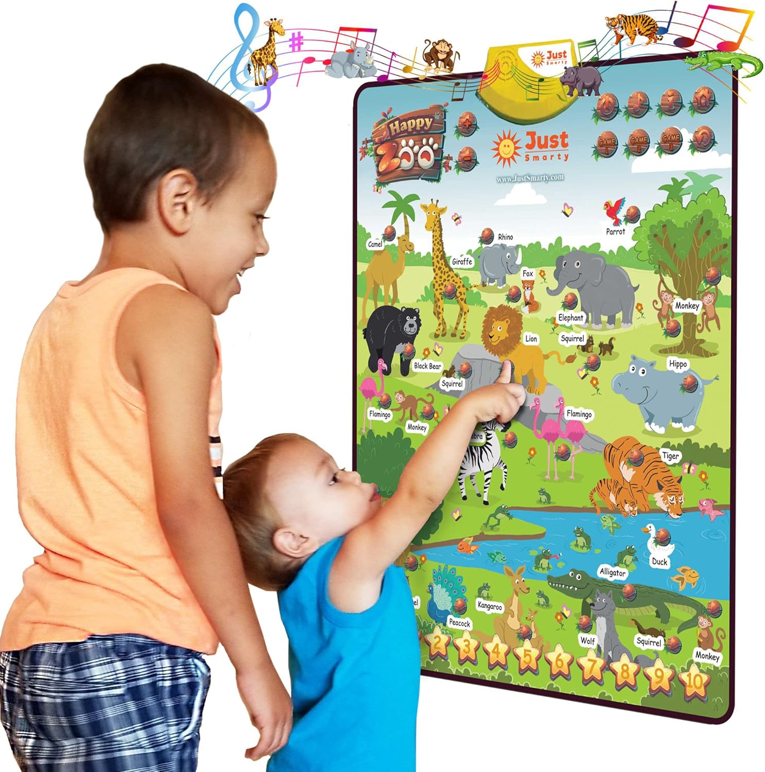 Just Smarty Zoo Animals Toddler Learning Toys Ages 3-6 | Animal Sounds, Counting...