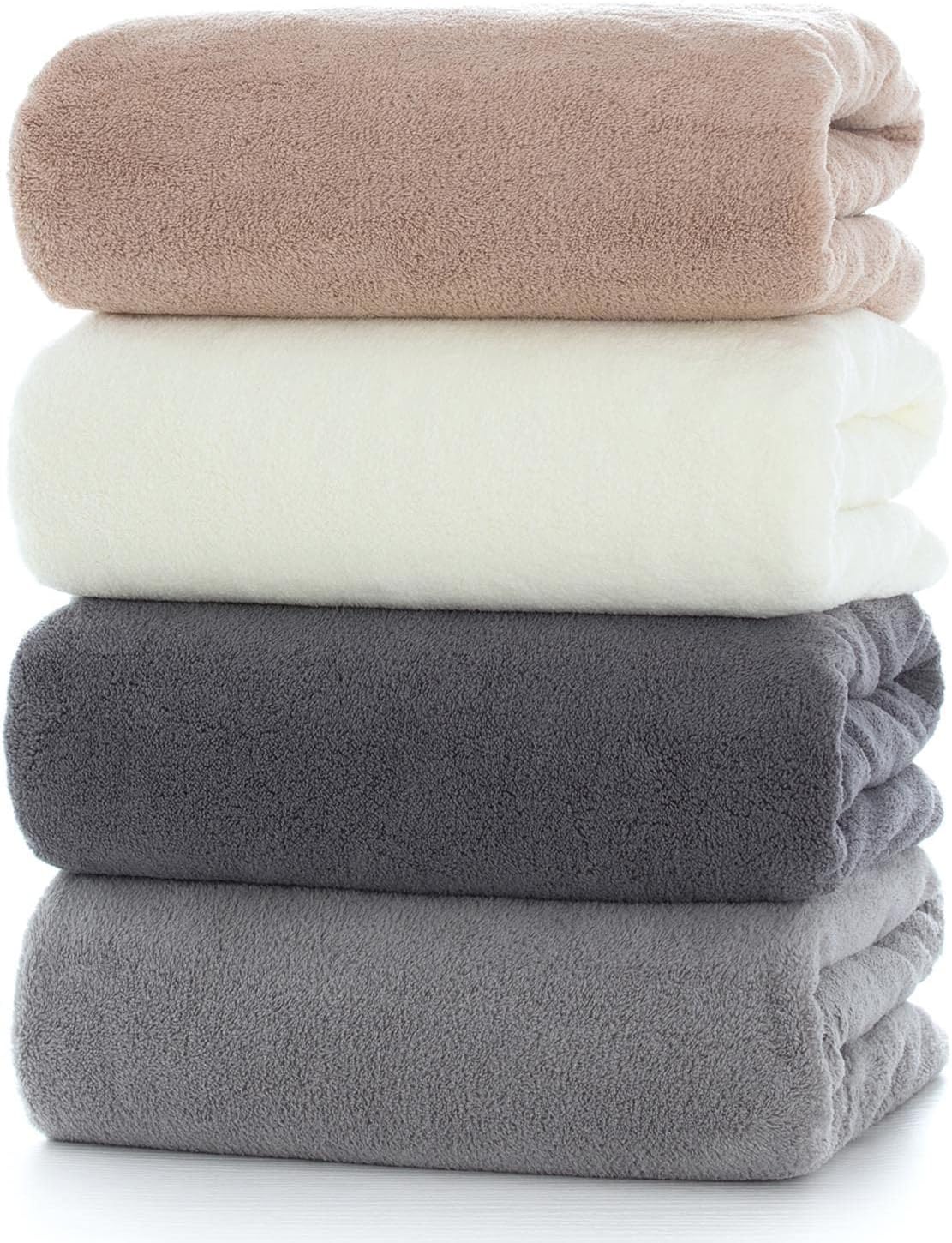 Lumimi Towels 4-Piece Soft Microfiber Bath Towel Set Incredibly Absorbent Lightw...