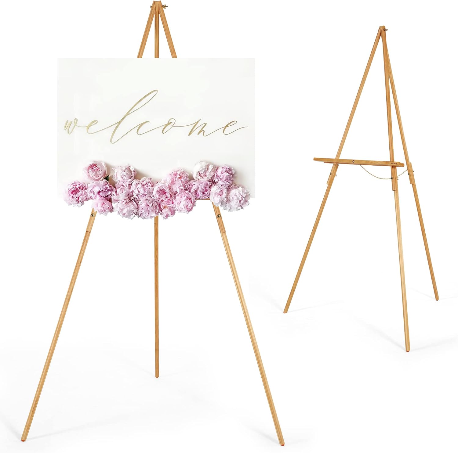 VISWIN 63" Wooden Tripod Display Easel Stand for Wedding Sign, Poster, A-Frame A...