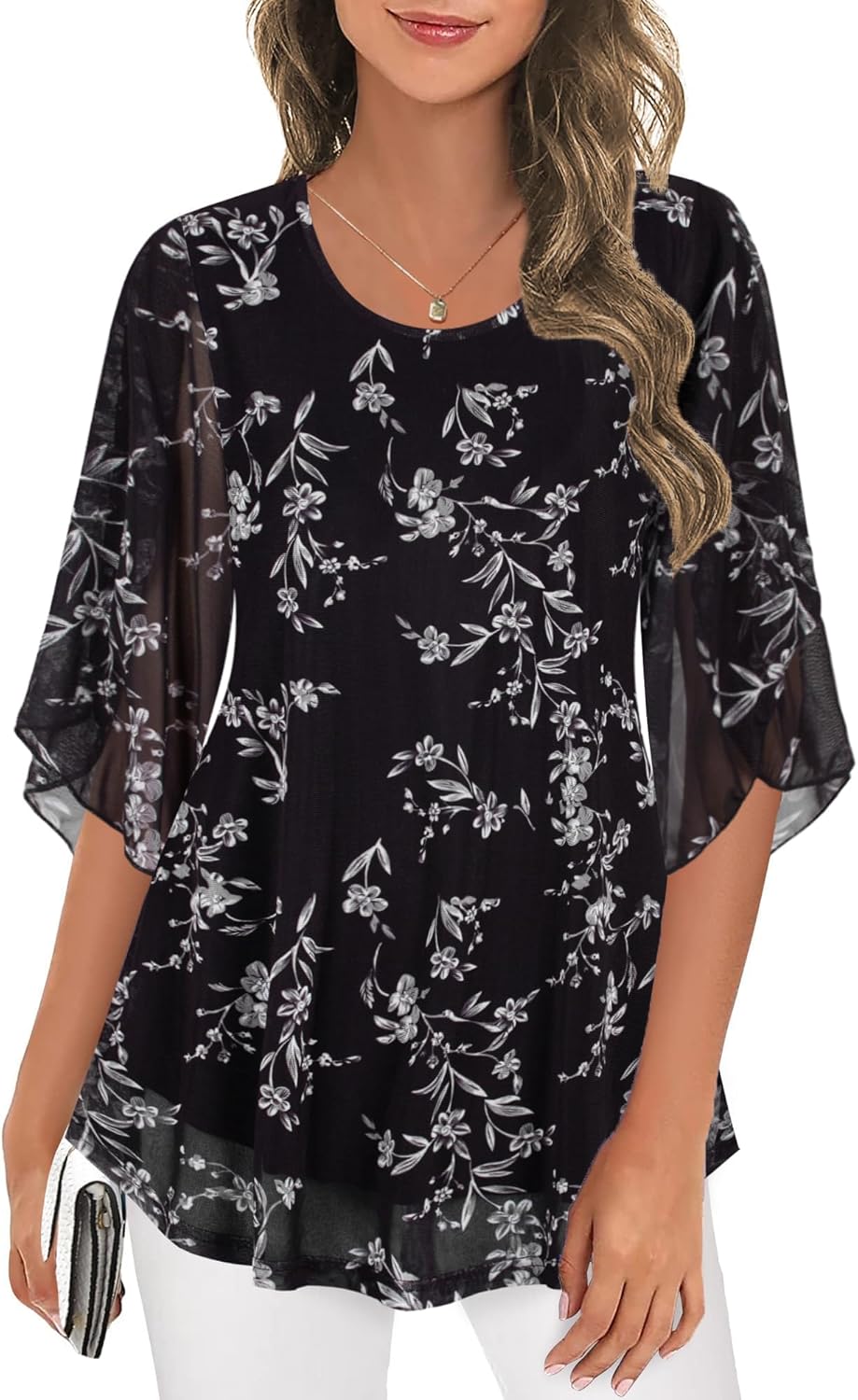 Ninedaily Women’s Tops, Special 3/4 Sleeve Blouses, Innovative Dressy Casual Dou...