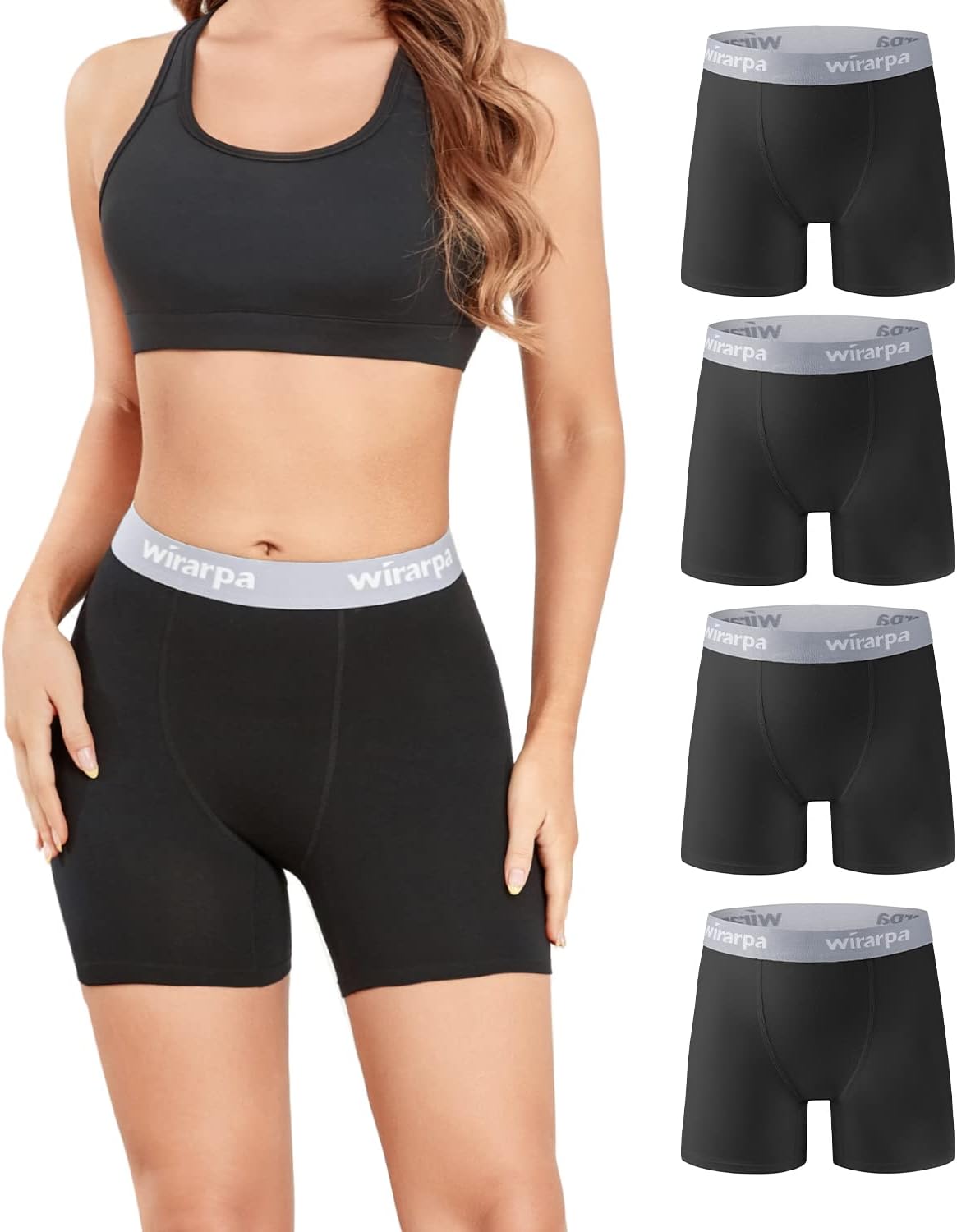wirarpa Women's Boxer Briefs, Special Cotton Underwear for Anti Chafing, High-Qu...