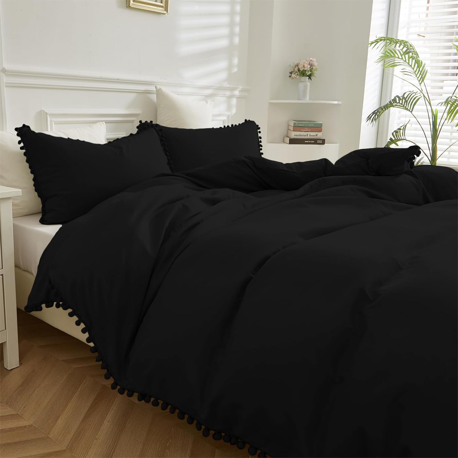 Title: Best WONGS BEDDING Black Duvet Cover, Special Double Size Bedding with Po...