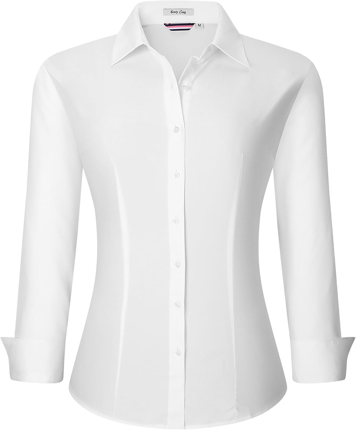 WARHORSEE Womens Button Down Shirt Long Sleeve Work Dress Shirts, V Neck Easy Ca...