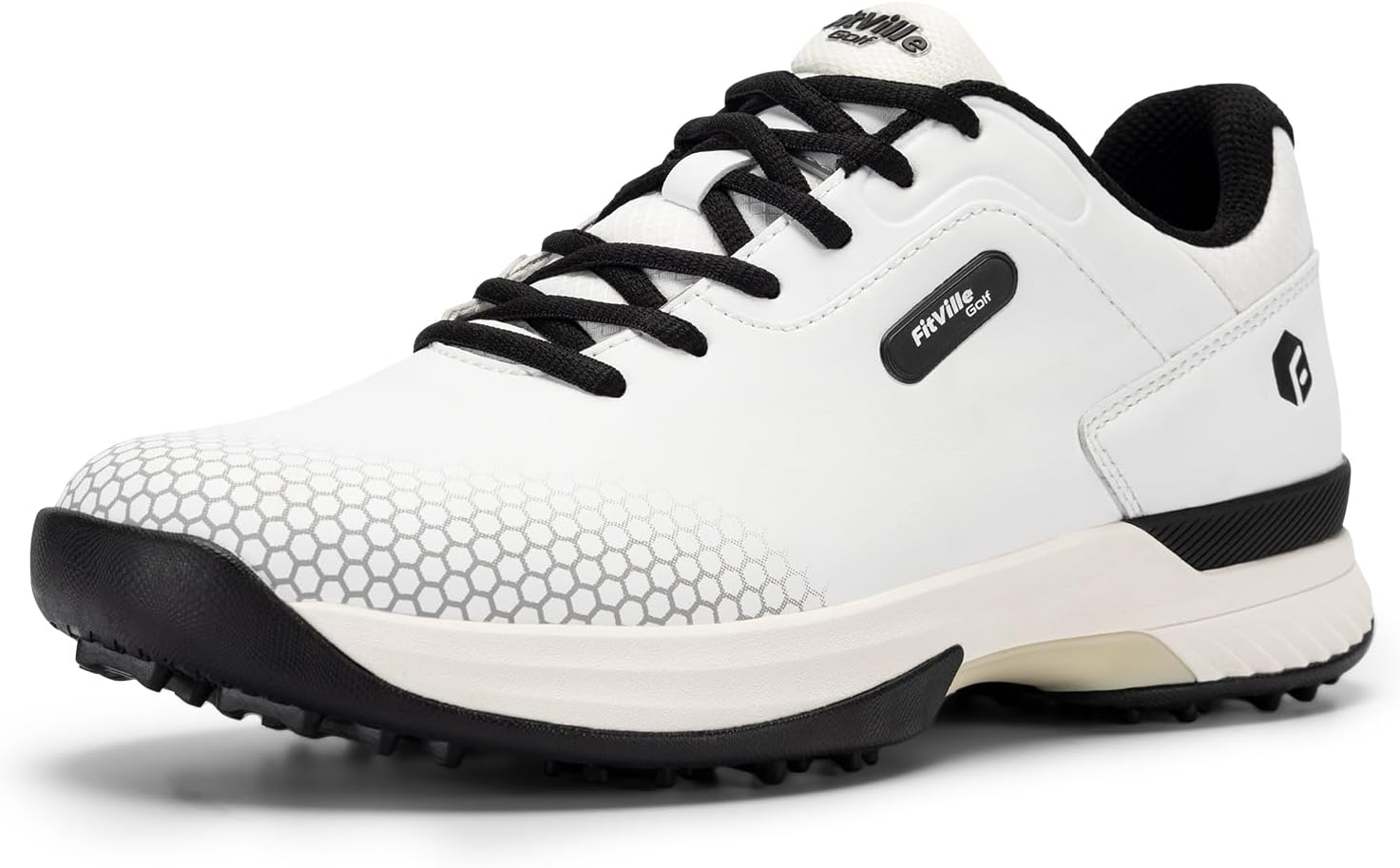 FitVille Mens Golf Shoes, Special Extra Wide Fit Casual Sneakers, Innovative Wat...
