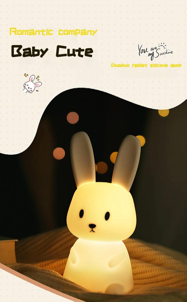 SOLIDEE Bunny Baby Night Light with 7 Light Changes & Tap Control & USB Charging...