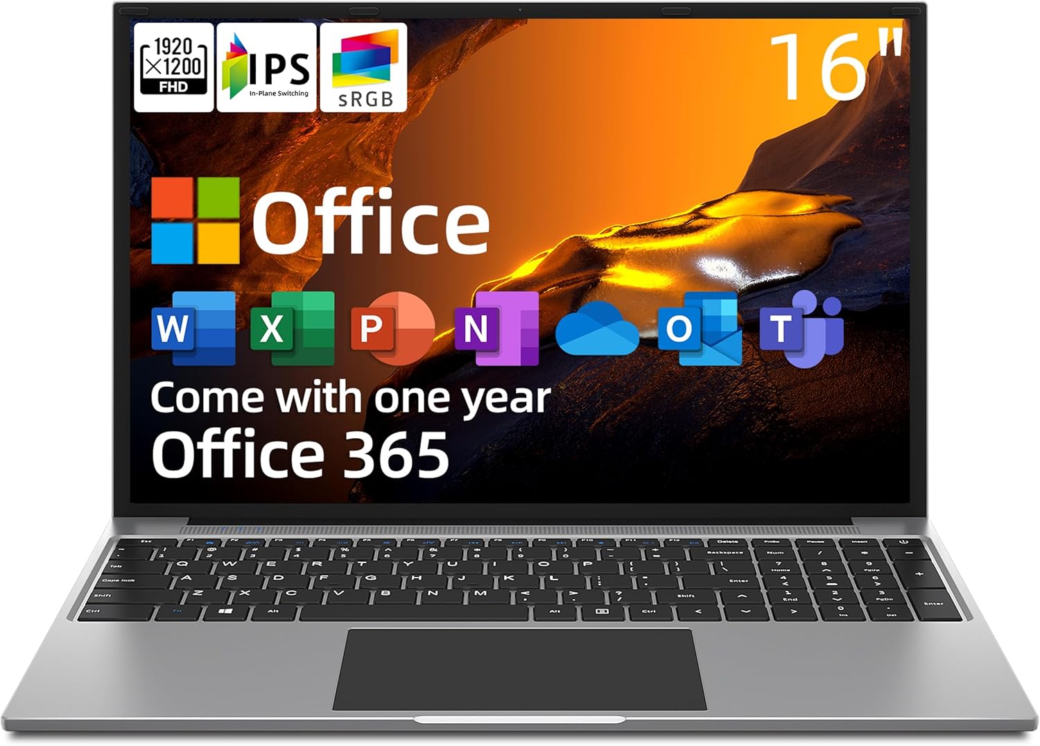 jumper Laptop, 16 Inch FHD IPS 1200p Screen, Quad Core CPU, 4GB LPDDR4 RAM 128GB...
