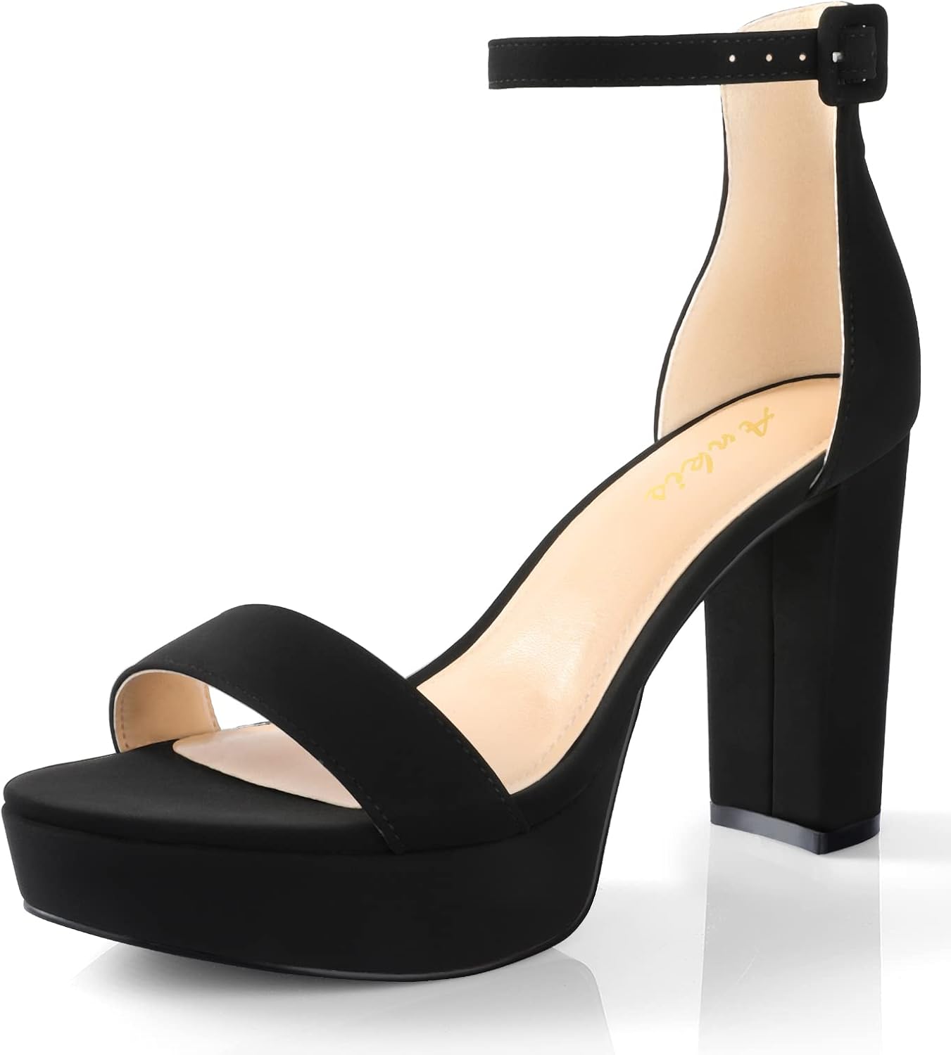 Ankis Platform Heels 4 Inches Chunky heels Sandals for Women Comfy Open Toe Bloc...