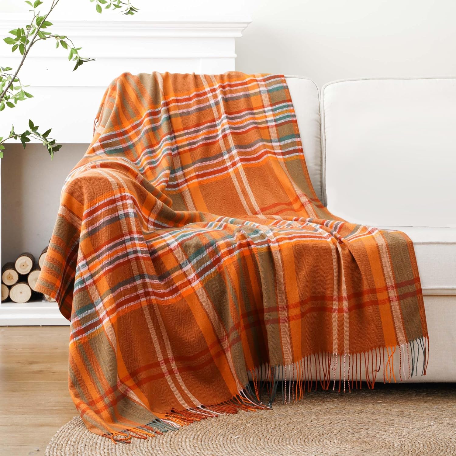 BATTILO HOME Buffalo Plaid Throw Blanket, Special Farmhouse Check Pattern Blanke...