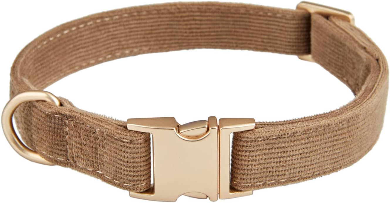 YUDOTE Ultra-soft Dog Collar Natural Cotton Corduroy Made for Small Dogs with Se...
