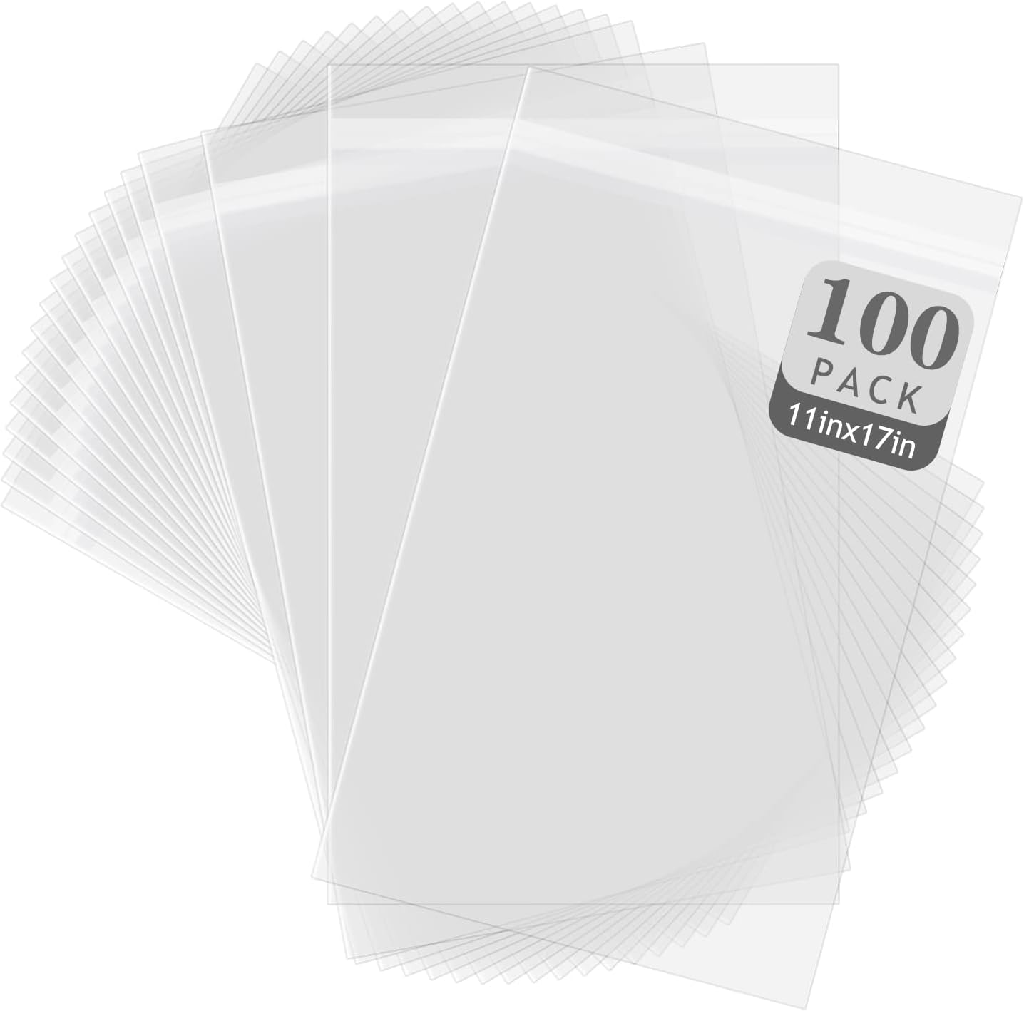 Golden State Art Bags, Special 100 Pack Clear Bags for Pictures, Innovative Acid...