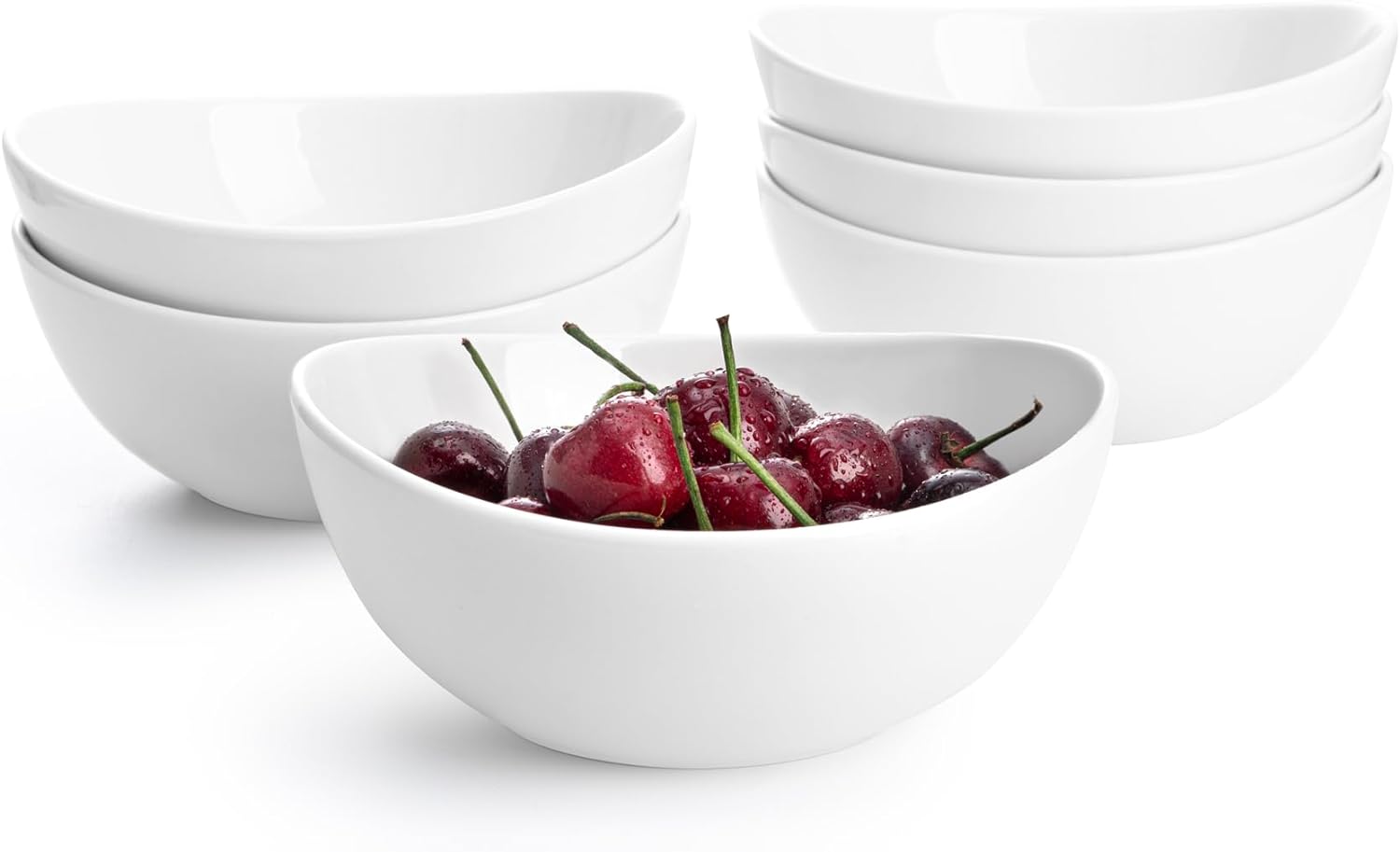 Sweese 6 Inch Porcelain 18 oz Bowls Set of 6, for Soup | Cereal | Fruits | Rice...