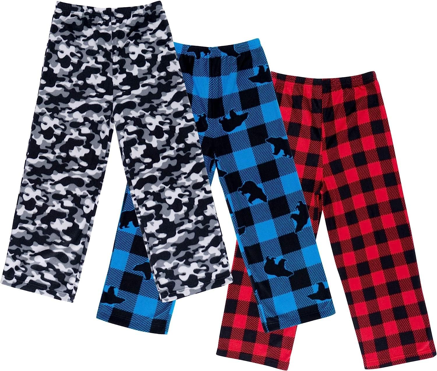Mad Dog Concepts 3-Pack Boys Pajama Pants - Soft Micro Fleece PJ Bottoms for Kid...