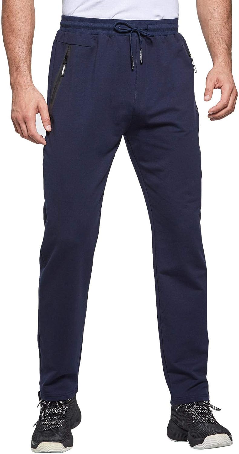 JustSun Tracksuit Bottoms Mens Joggers Slim Fit Gym Sports with Zip Pockets 3XL...