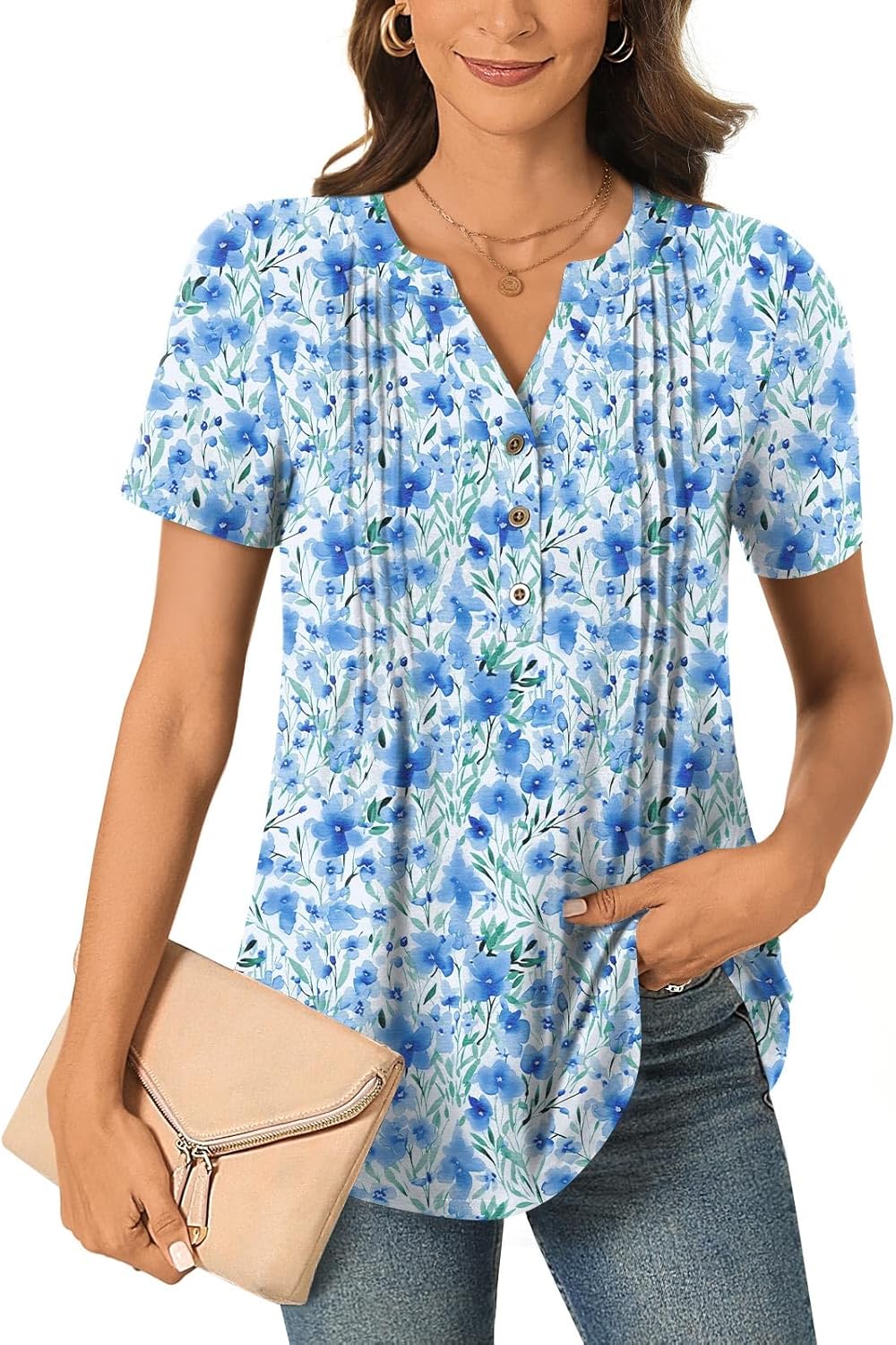 Bestbee Women's Shirts, Special Short Sleeve Button-Down Shirts for 2024 Summer,...