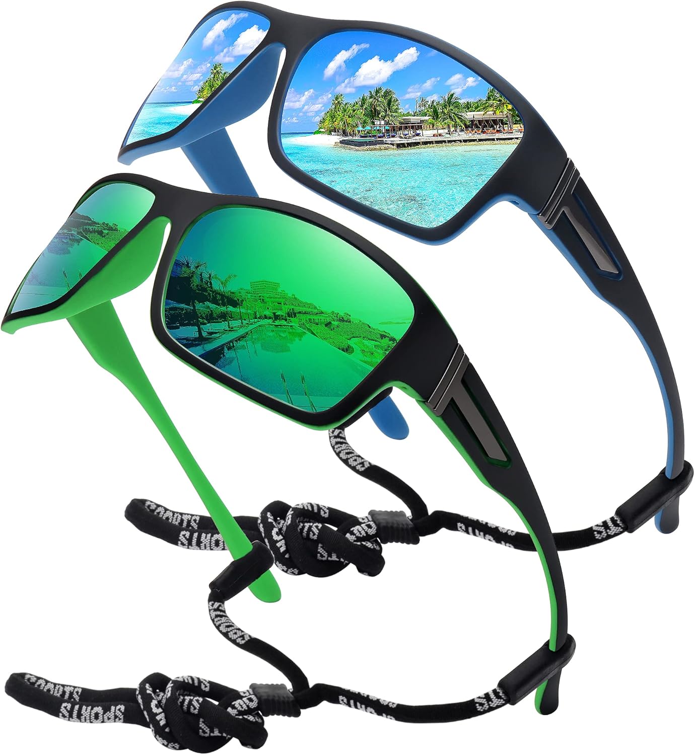 STORYCOAST Polarized Sports Sunglasses for Men Women Unbreakable Frame Cycling F...