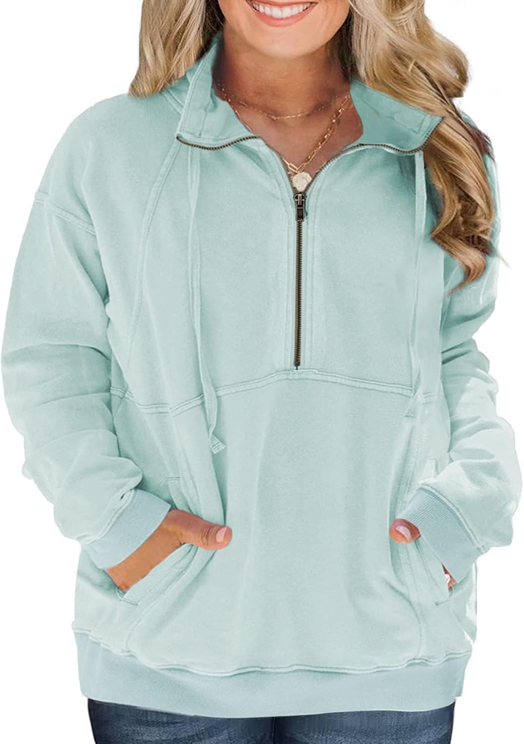 Eytino Womens Plus Size Hoodies, Special Casual Long Sleeve Drawstring Button Do...