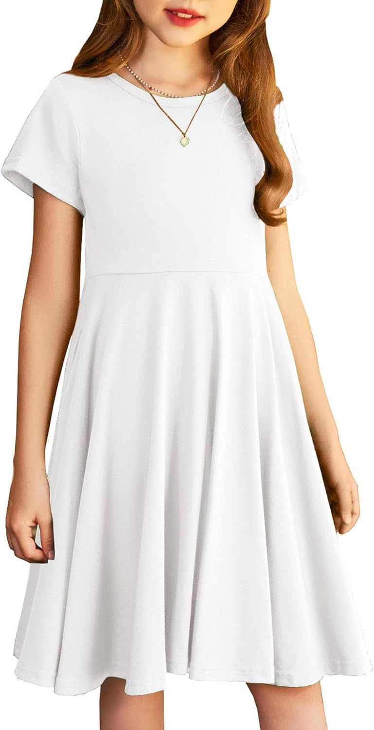 Arshiner Girls Dress, Special Dress for Basic Short Sleeve A Line, Unique Swing...