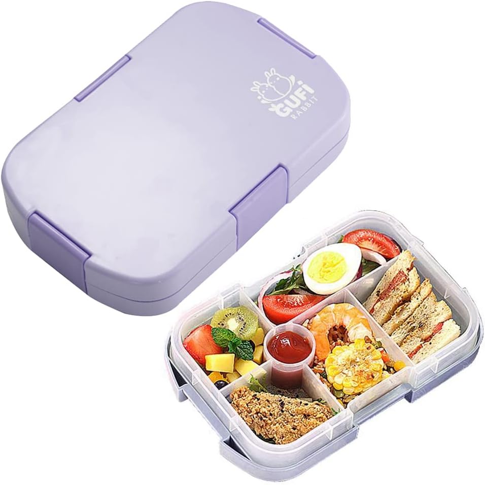 hombrima Kids Lunch Box, Bento Boxes Food Storage Container with 6 Compartments...