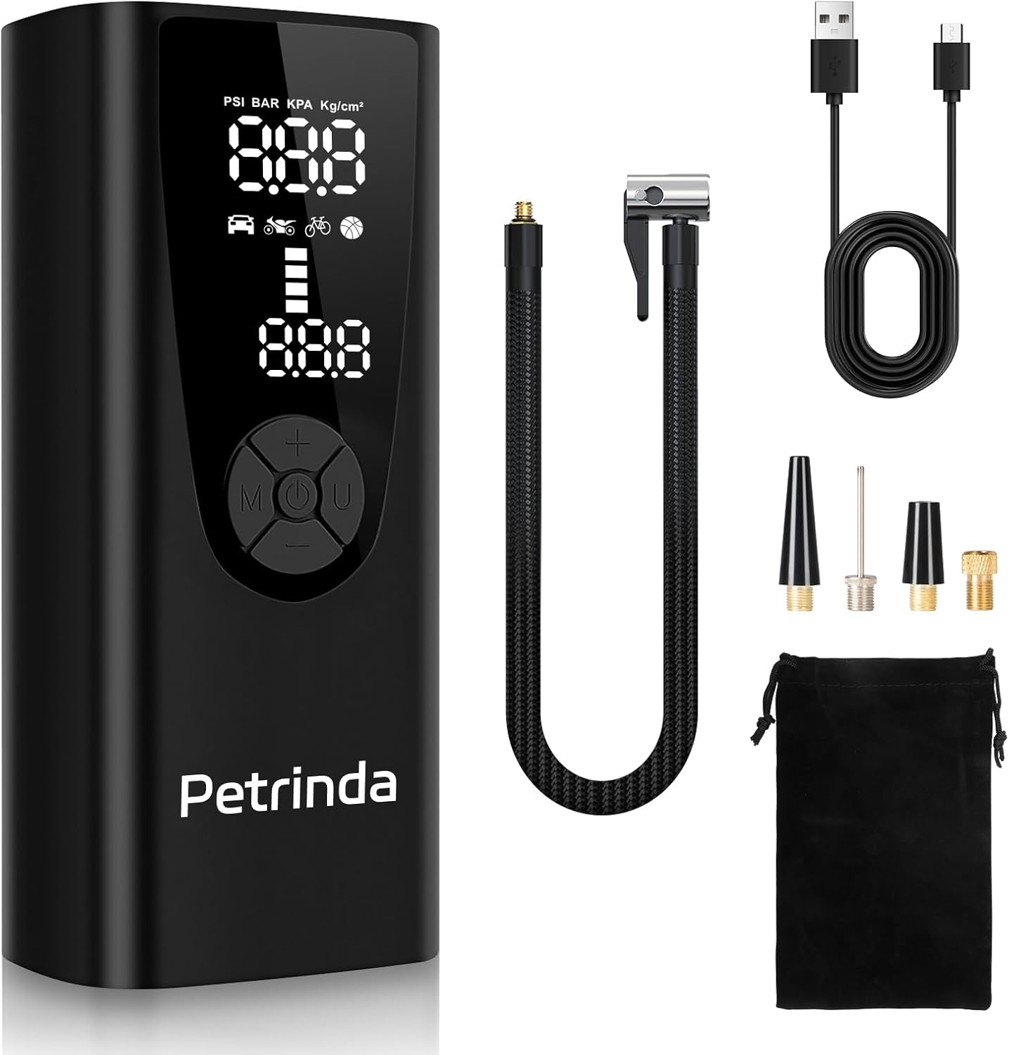 Petrinda Electric Tyre Inflator Air Compressor, 8000mAh USB Rechargeable Battery...